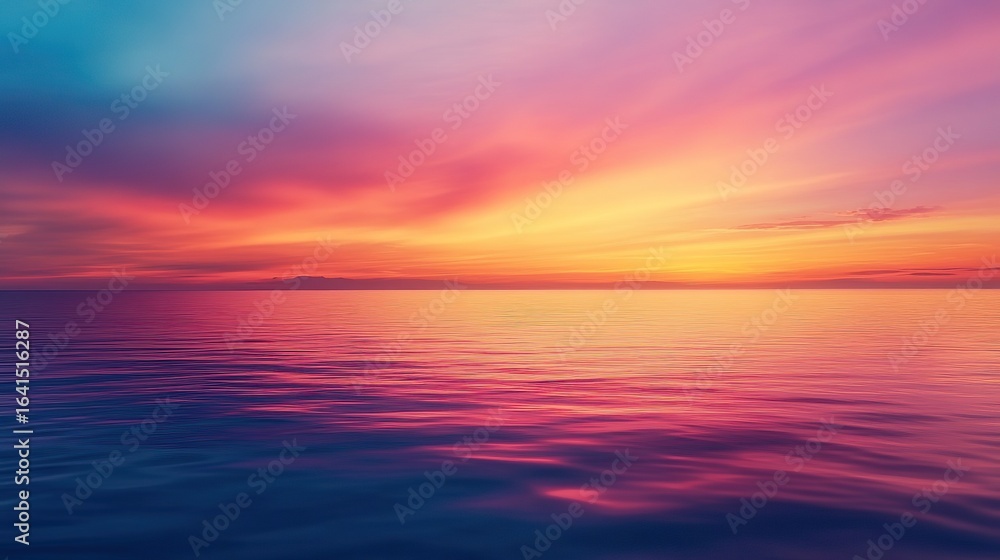 Fototapeta premium A breathtaking sunset with a smooth gradient of warm and cool tones.