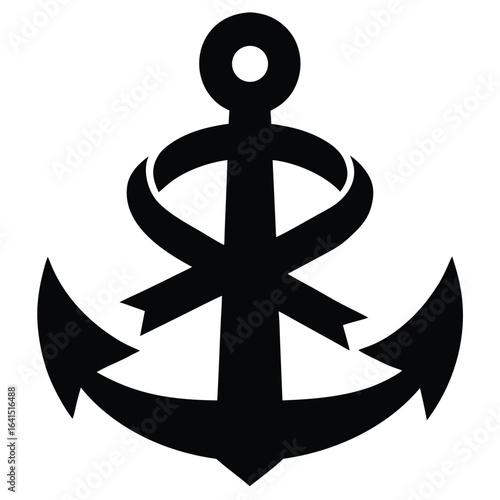 Anchor and chi rho symbol nautical emblem