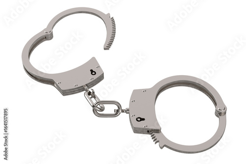 Handcuff on white backgroun...