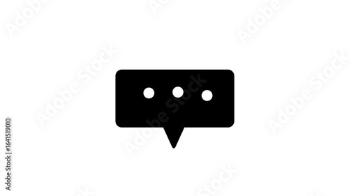 Minimalist Typing Indicator Bubble Icon with Three Dots – Flat Vector Illustration