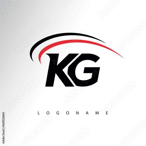 KG Modern Minimalist Letter Monogram Logo - Sleek Stylish Branding & Visual Identity Design