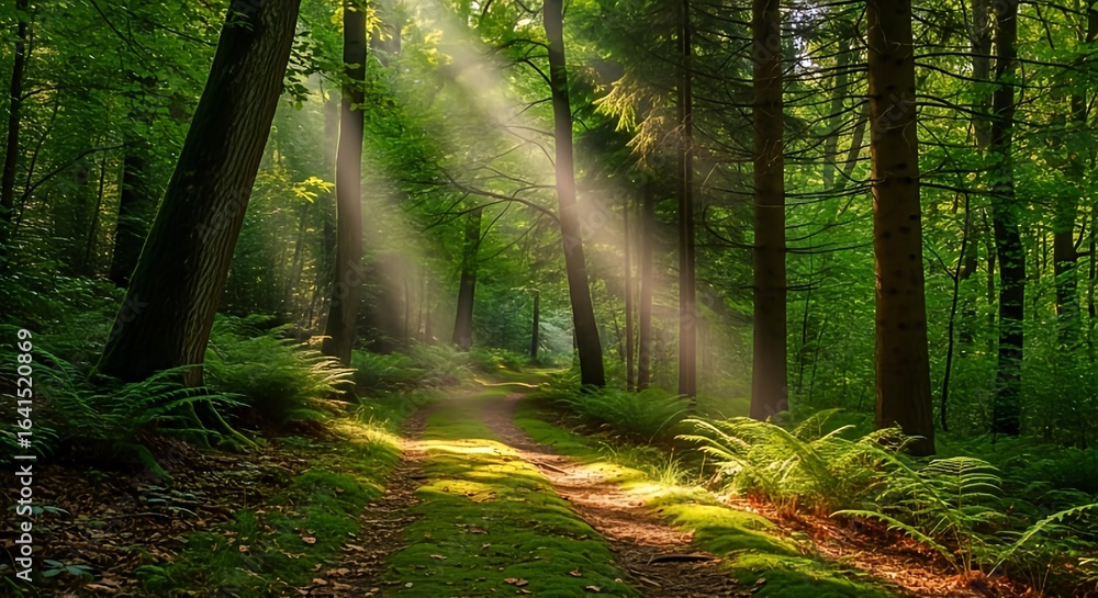 Fototapeta premium Sunlit forest path 
