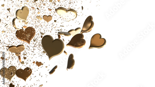 hearts on a pink background. 3d render illustration for advertising. Valentine's Day.