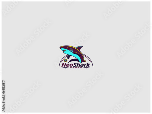 premium shark logo design vector, vector and illustration,