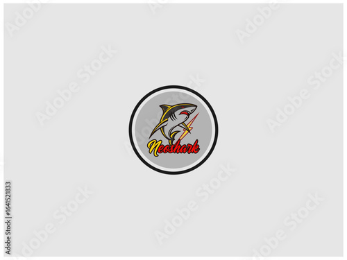 premium shark logo design vector, vector and illustration,