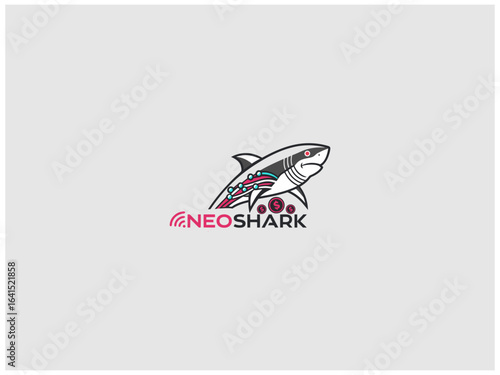 premium shark logo design vector, vector and illustration,