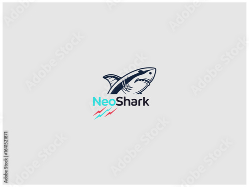 premium shark logo design vector, vector and illustration,