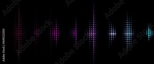 Abstract Digital EQ Equalizer. Sound Wave Design Element. Speaking Sound Wave Vector Illustration. Artificial Intelligence AI Assistant Voice Visualization.