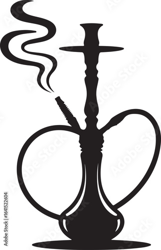 Shisha Vector Black Silhouettes on White Background