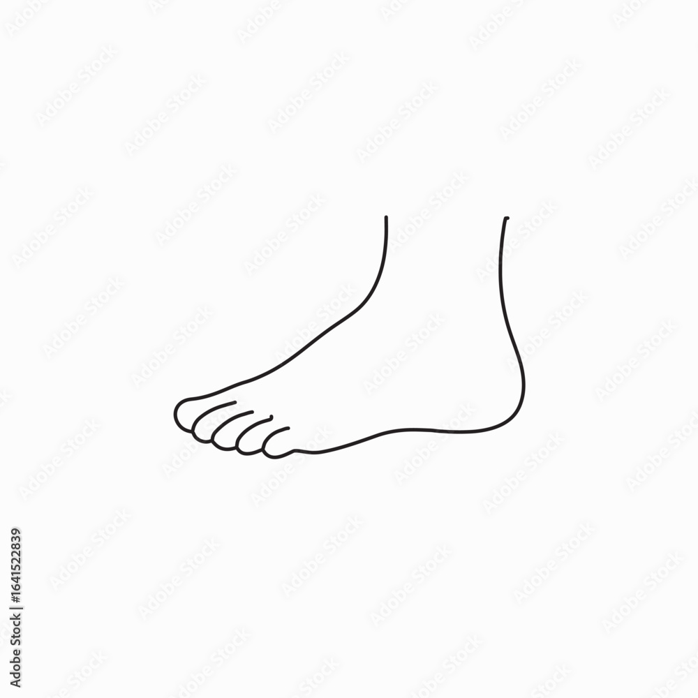 Simple Line Drawing of a Bare Foot: Minimalist, Clean, and Elegant Design for Wellness or Medical Concepts. Simple Line Drawing of a Bare Foot: Minimalist, Clean, and Elegant Design for Wellness or Medical Concepts.