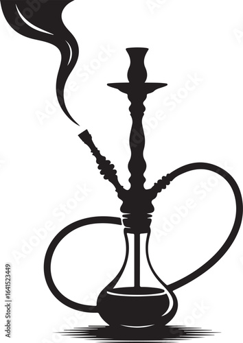 Shisha Vector Black Silhouettes on White Background