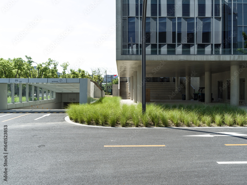 custom made wallpaper toronto digitalenpty asphalt road with modern office building