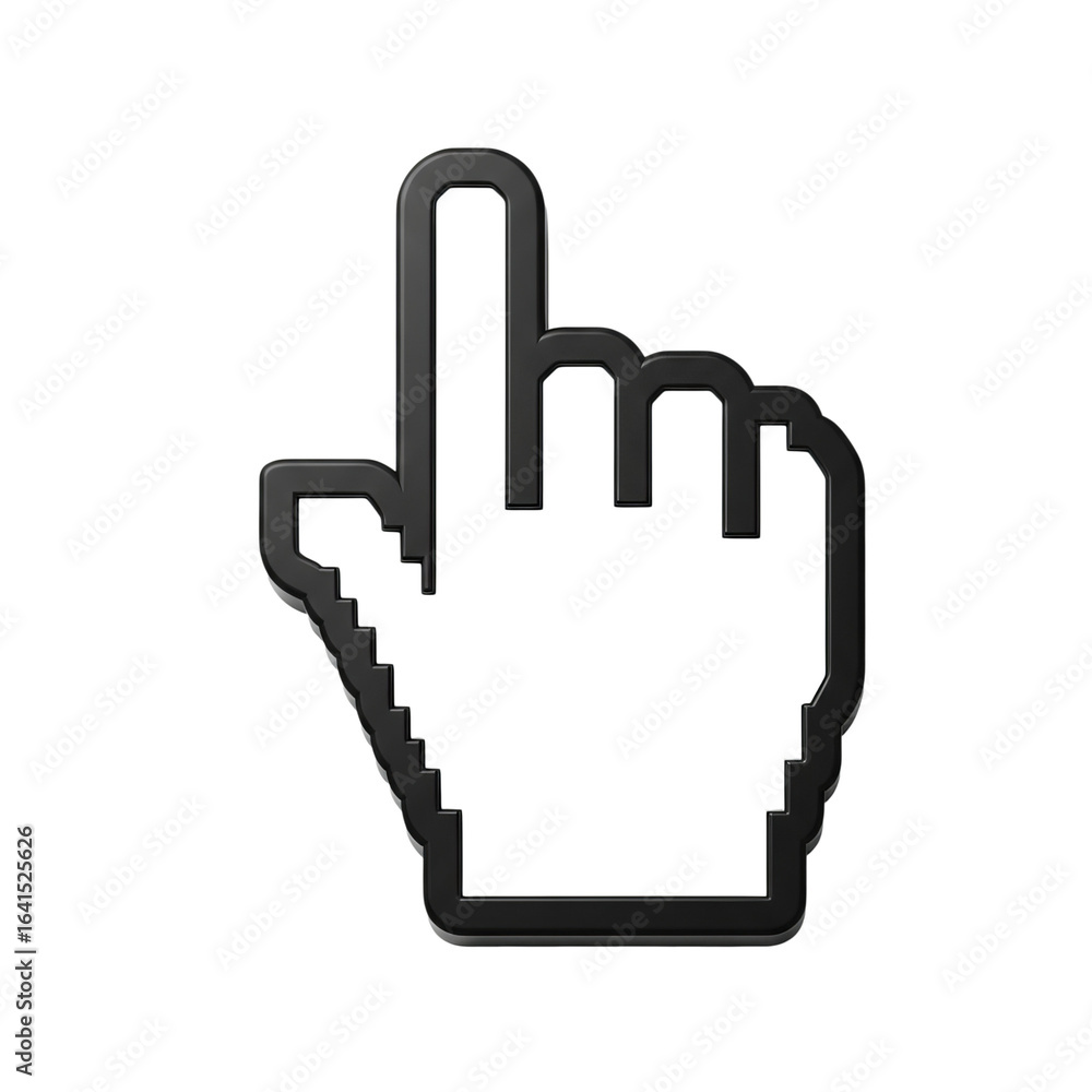 Hand cursor pointer clicking isolated on transparent background Hand cursor pointer clicking isolated on transparent background