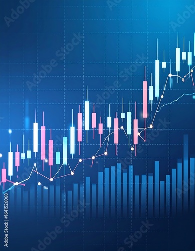 Financial graph showing upward trend