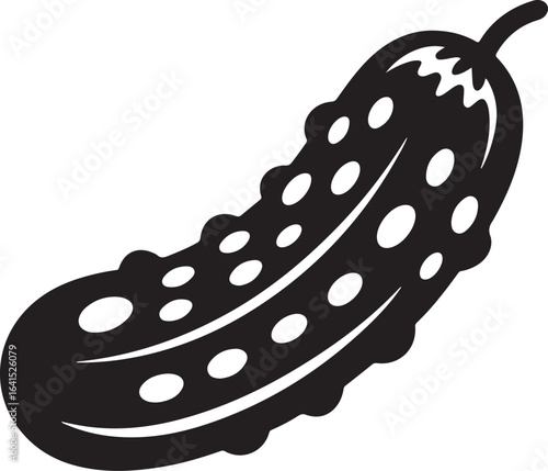 Pickle Silhouette – Black and White Vegetable Illustration
