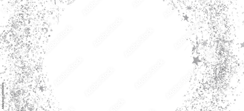 Obraz premium Sparkling silver stars border on white. Perfect for festive designs, cards, or websites.