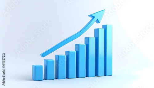 Free Download Blue bar graph with upward trend - GFXLoad