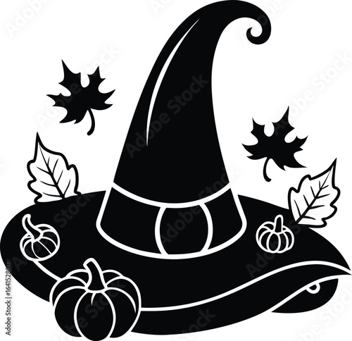  Witch Silhouette in Ornate Frame for Halloween