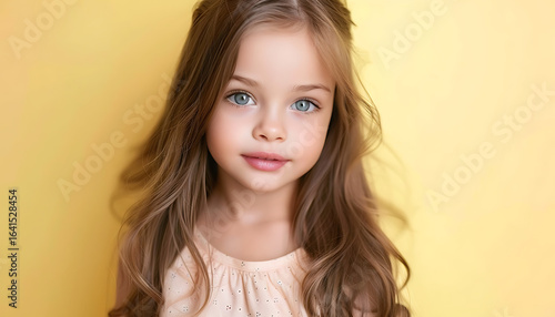 AI generated girl on yellow background
