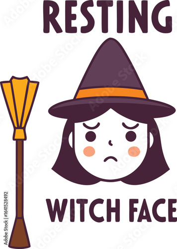  Witch Silhouette in Ornate Frame for Halloween