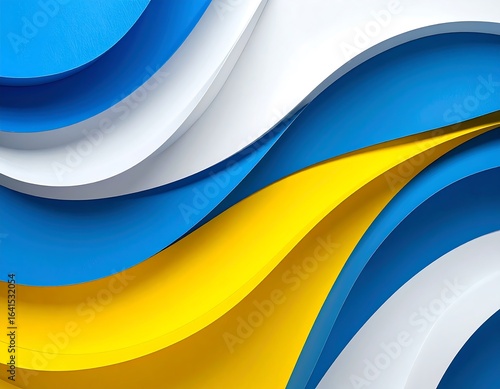 Elegant blue, yellow, and white wave background for modern design concepts