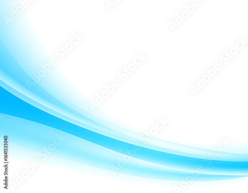 Elegant wavy cyan lines on pure white background for abstract concepts