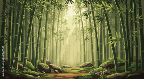 Escape to serenity with lush bamboo forest, perfect for nature lovers and tranquil designs today