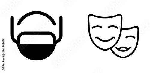 Mask Icon, Face Mask Symbol, Protective Mask, Health Safety, Medical Mask, Pandemic Prevention UI