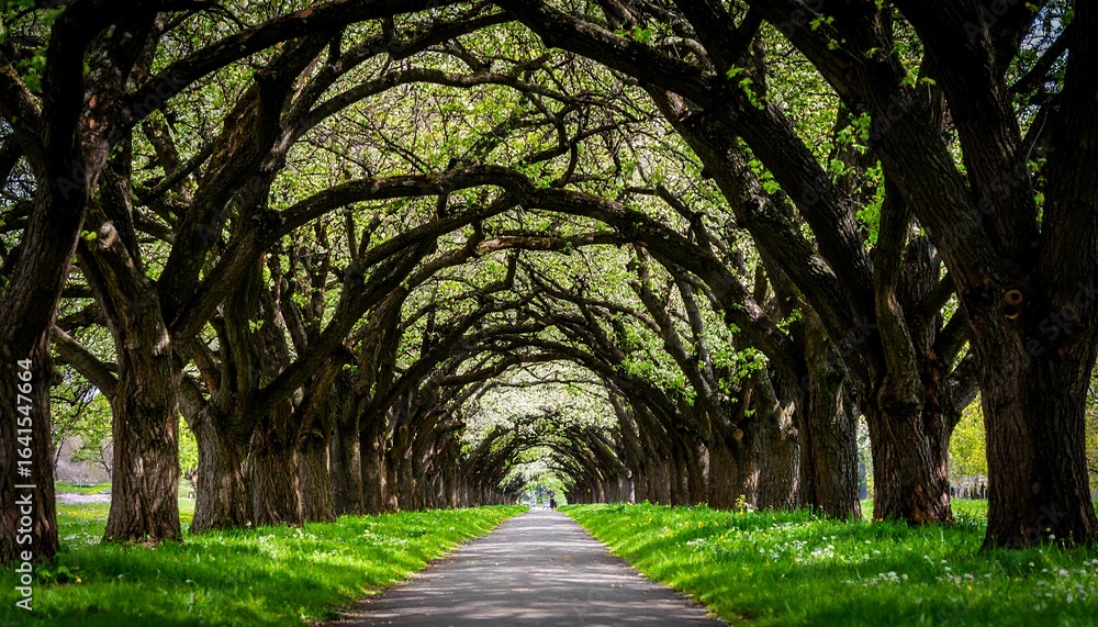 Fototapeta premium Tunnel of trees, spring