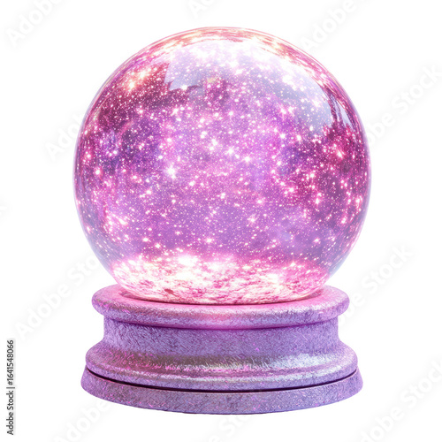 A mesmerizing crystal ball filled with a swirling galaxy, perfect for mystical themes.