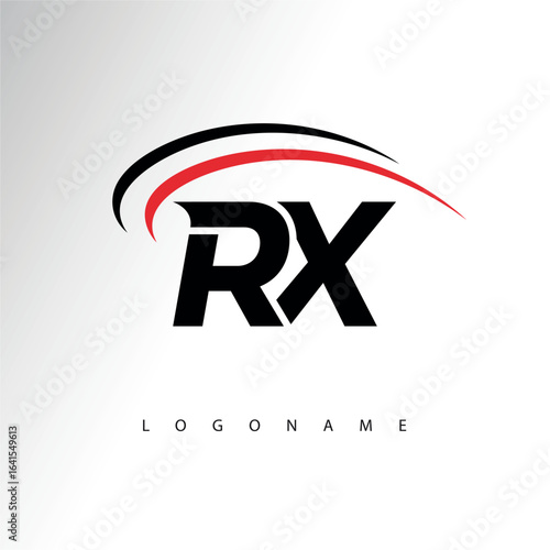 RX Modern Minimalist Letter Monogram Logo - Sleek Stylish Branding & Visual Identity Design