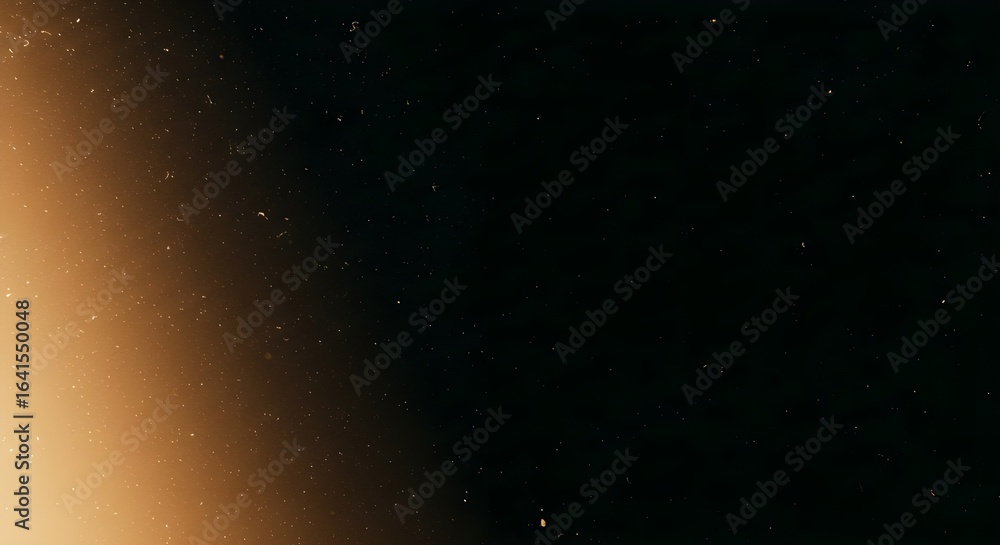 Fototapeta premium abstract Dark Background with a Golden Light Leak and Floating Dust Particles