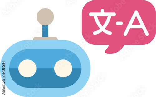 Friendly blue robot is translating languages, showcasing the power of artificial intelligence in communication