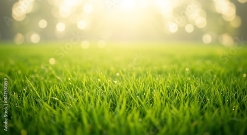 春の緑、芝生背景素材