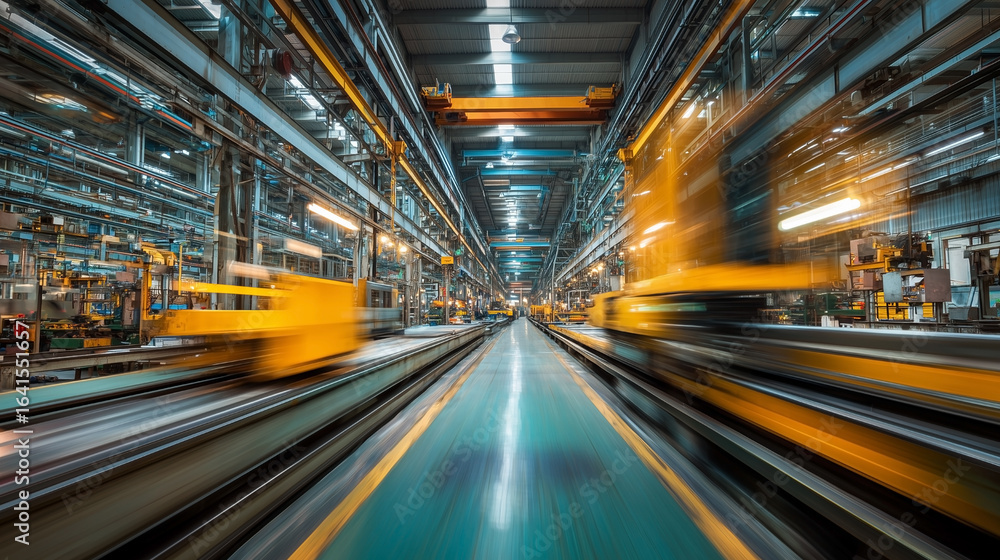 A train is moving through a factory A train is moving through a factory