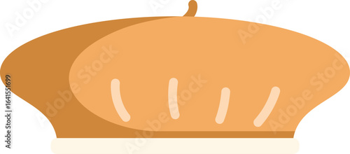 This illustration features a classic french beret, capturing the essence of parisian charm and timeless fashion