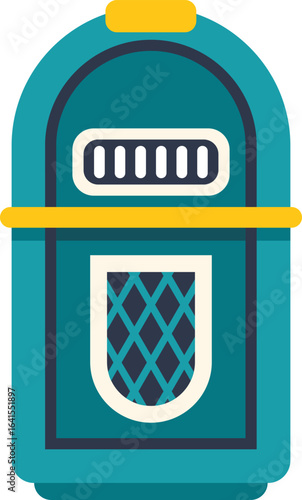 Retro style illustration of a vintage jukebox playing music