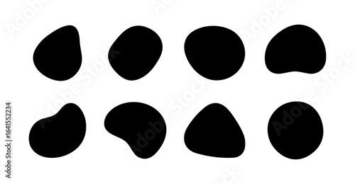 Round Amorphous Liquid Blob Fluid Shape Collection Vector Illustration