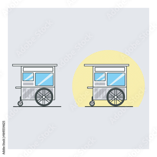 Minimalist Indonesia traditional Street Food Cart Illustration vector logo