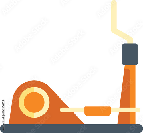 Elliptical exercise equipment is being used for a cardio workout at the gym