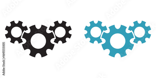 Gears icon set. Setting gears icon. Collection of mechanical cogwheels. Simple Gear wheel collection. Gear icons. Vector illustration with cogwheels sign set.