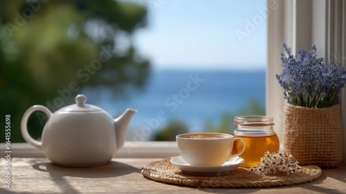 Wallpaper Mural Experience tranquility with Herbal Tea Serenity, featuring soothing chamomile and aromatic dried lavender. Torontodigital.ca