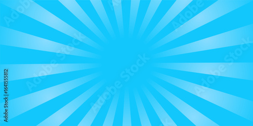 Comic background. Pop art texture. Starburst cartoon style. Anime design with explosion effect for print. Fun dot pattern. Blue backdrop with halftone gradient. Funny line frame. Vector illustration