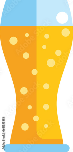 Tall glass of beer is shown, with bubbles rising to the top, ready to quench thirst