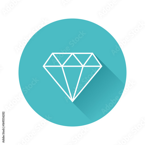 Gem Crystal Geometric Icon Round Style Isolated Vector Illustration