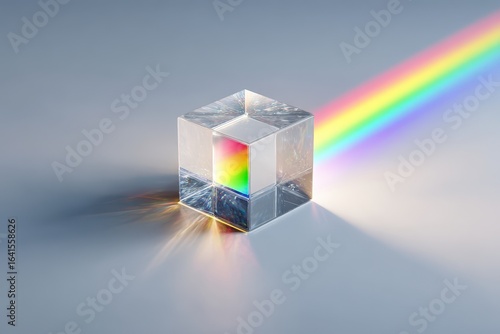 Light Splitting Through Prism. Spectrum Background. Physics Concept for education