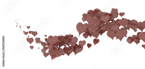 Falling love heart confetti...