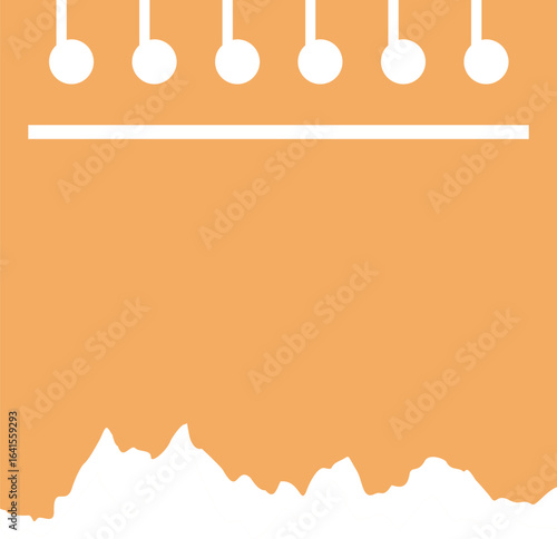 Torn piece of notebook paper with spiral binding at top, providing copy space for text or design