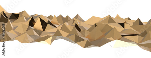 Принти на полотні Gold Polygon Background 3D Rendering