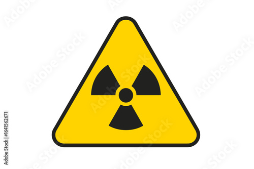 Radiation warning sign transparent label, hazard symbol, nuclear danger icon, radioactive alert vector illustration, safety caution sign, hazardous material warning